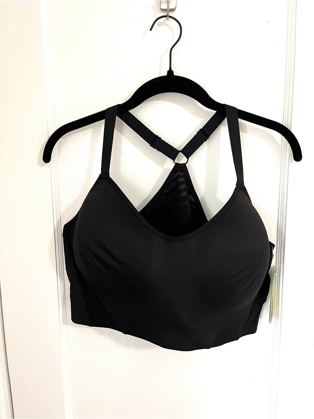 NWT Black Strappy Racerback Sports Bra